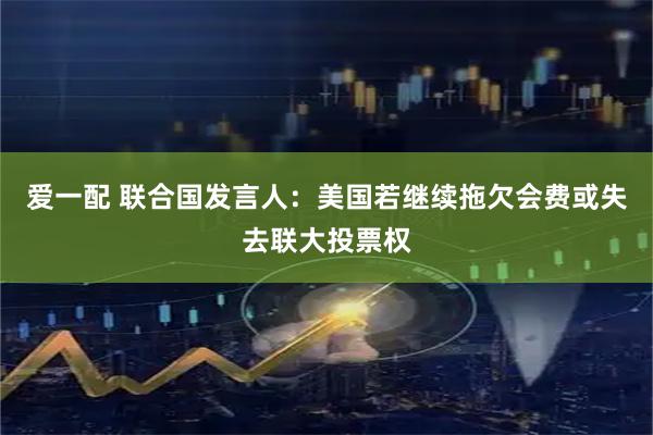 爱一配 联合国发言人：美国若继续拖欠会费或失去联大投票权